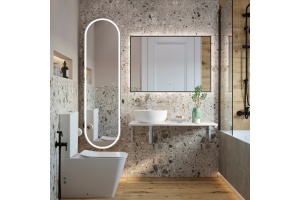 Столешница с раковиной DIWO Элиста 100 белый мрамор, с раковиной Moduo 40 RING - 2