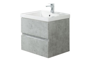TECHNO База под раковину подвесная с двумя выкатными ящиками, Бетон лофт натуральный AM-Techno-600-2C-SO-LS935 - 3