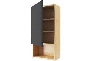 Шкаф подвесной EXCELLENT Tuto 40 L черный - светлое дерево - 2