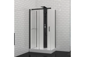 Душевая кабина Black&White Galaxy 80х110 черная матовая - 2