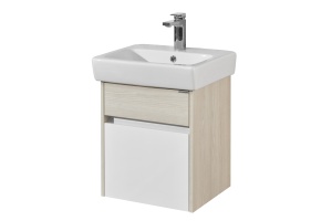 Тумба под раковину подвесная Aquaton Верди 50 белый-светлое дерево - 2