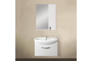 Тумба с раковиной 1MarKa Вита 65П с 1 ящиком, белый глянец - 2