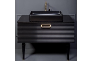 Тумба под раковину Armadi Art Vallessi Avangarde Linea 80 черный - золото - 2