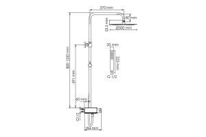 Душевая система WasserKraft 30 с термостатом черный матовый - хромоникель - 3