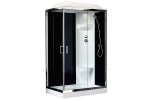 Душевая кабина Royal Bath HP 120х80 R профиль хром стекло прозрачное задняя стенка черная 