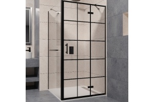 Душевой уголок RGW Passage PA-77-1B R 120x90 профиль черный стекло прозрачное