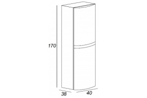 Шкаф-пенал для ванной Cezares Bianco lucido 40х170 (44324) - 3