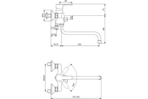Смеситель для ванны Vidima Uno хром (BA239AA) - 2