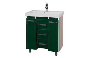 Джулия QVATRO -105 Тумба с 3 ящ. конус зеленая