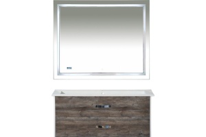 Тумба для комплекта Misty Норд 105 подвесная, белая, сосна пасаден - 2