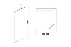 Душевая перегородка RGW Walk In WA-102 80х195 профиль хром стекло прозрачное - 2