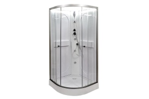 Душевая кабина Deto L 80х80 с гидромассажем, хром (L608NLED+GM)