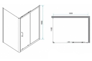 Душевой уголок RGW Passage PA-74B 160x110 профиль черный стекло прозрачное - 3