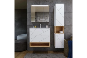 Зеркало-шкаф Бриклаер Кристалл 75 белое (4627125415999) - 2