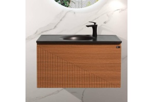 Тумба с раковиной Black&White Universell 90 темное дерево - 2