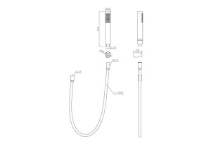 Душевая лейка BelBagno Uno хром, с шлангом (UNO-DFS-CRM) - 2