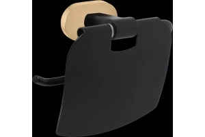 Держатель туалетной бумаги Rav Slezak Yukon черный матовый - золото