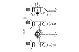 Смеситель для ванны BelBagno Tiara хром (TIA-VAS-CRM/TWIST) - 2