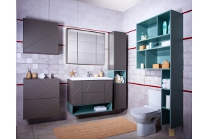 Полка Бриклаер Кристалл 90 под тумбу, муссон - 2