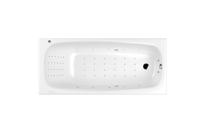 Акриловая ванна Whitecross Layla 180х80 белая хром с гидромассажем