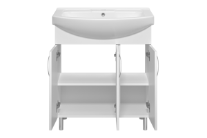 Тумба с раковиной Misty Изео 75 белая глянцевая - 2