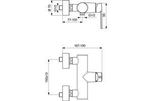 Смеситель для душа Ideal Standard Smart хром (B0464AA) - 2