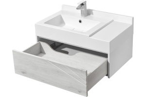 Тумба под раковину Aquaton Сакура 80 белый-светлое дерево