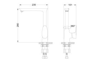 Смеситель Lemark Nero LM0205C для кухонной мойки - 2