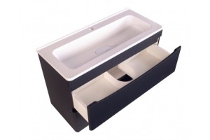 Тумба под раковину Style Line Бергамо мини 80 Люкс Plus, черный (СС-00002324) - 2