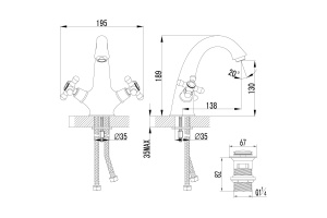 Смеситель для раковины Lemark Vintage бронза (LM2806B) - 2