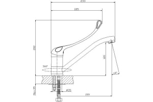 Смеситель Rossinka Y Y35-25 для медицинских учреждений - 2