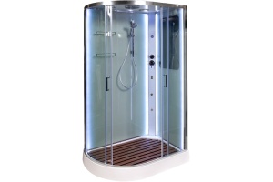 Душевая кабина DETO A102RLED+GMKN с средним поддоном