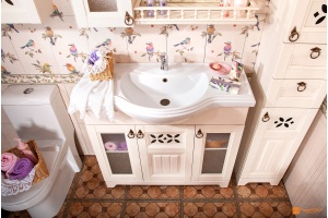 Мебель для ванной Бриклаер Кантри 105 бежевый дуб - 3