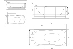 W30A-170-075W-R Sensation, каркас для ванны акриловой A0 170х75 см - 3