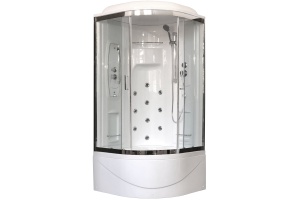 Душевая кабина Royal Bath 90х90 хром стекло прозрачное с гидромассажем