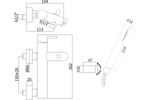 Смеситель Paffoni Light LIG023HGSP для ванны с душем, золото медовое брашированное - 3