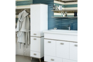 Шкаф-пенал Sanflor Бруно L, белый, орегон