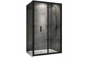 Душевой уголок Abber Sonnenstrand 120x80 профиль черный стекло прозрачное