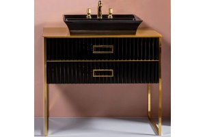 Тумба под раковину чашу Boheme Armadi Art Monaco 100 черный глянец - золото
