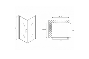 Душевой уголок Abber Sonnenstrand 70х70 хром стекло матовое - 2