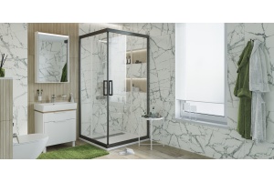 Душевой уголок STWORKI Дублин DE019SC110110200 110x110 см профиль черный матовый - 2