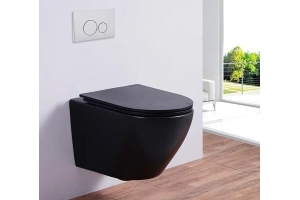 Унитаз подвесной Esbano Azalea с сиденьем микролифт, черный матовый (ESUPAZALBM) - 2