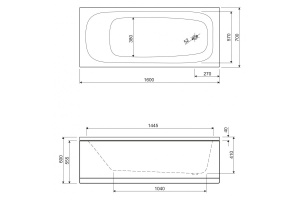 Акриловая ванна Cezares Eco 160x70 (ECO-160-70-41-W37) - 2