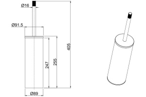 Ершик для унитаза Allen Brau Priority черный матовый - 2