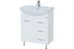 Тумба с раковиной Bellezza Стелла 65 3 ящика белая