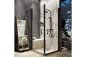 Душевой уголок Orange E04 090TB 90х90, профиль черный