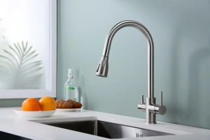 Смеситель для кухни Paulmark Lange сталь - 2