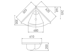 Раковина мебельная Aquaton Сергей 62 угловая белый - 2