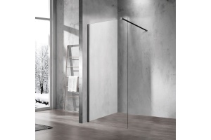 Душевая перегородка Vincea Walk-In 60х200 черная стекло прозрачное