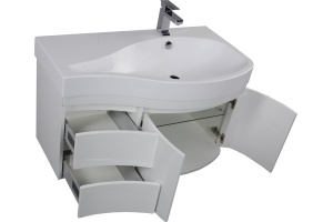 Тумба с раковиной Aquanet Сопрано 2-95 белая R - 3